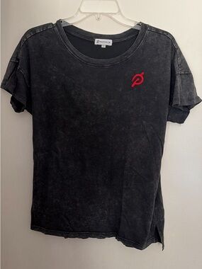 Peloton Women’s Washed Black Short-Sleeve Tee with Red Logo